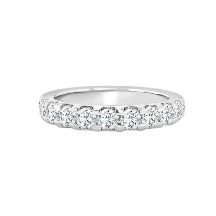 Shared Prong Diamond Band Made In 14K White Gold