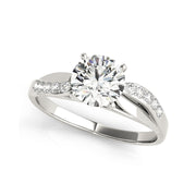 14K White Gold 0.60 Ct. Tw. 4-Prong Solitaire Round Brilliant Cut Diamond Engagement Ring( 0.60 CTW)