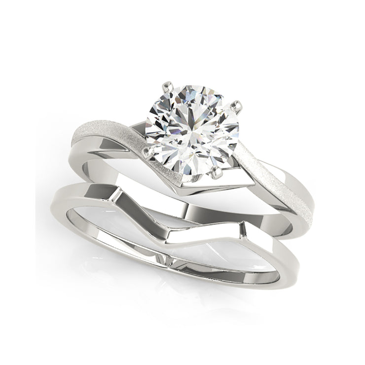 High Polished Solitaire Round Brilliant Cut Diamond Engagement Ring(  0.5 CTW)