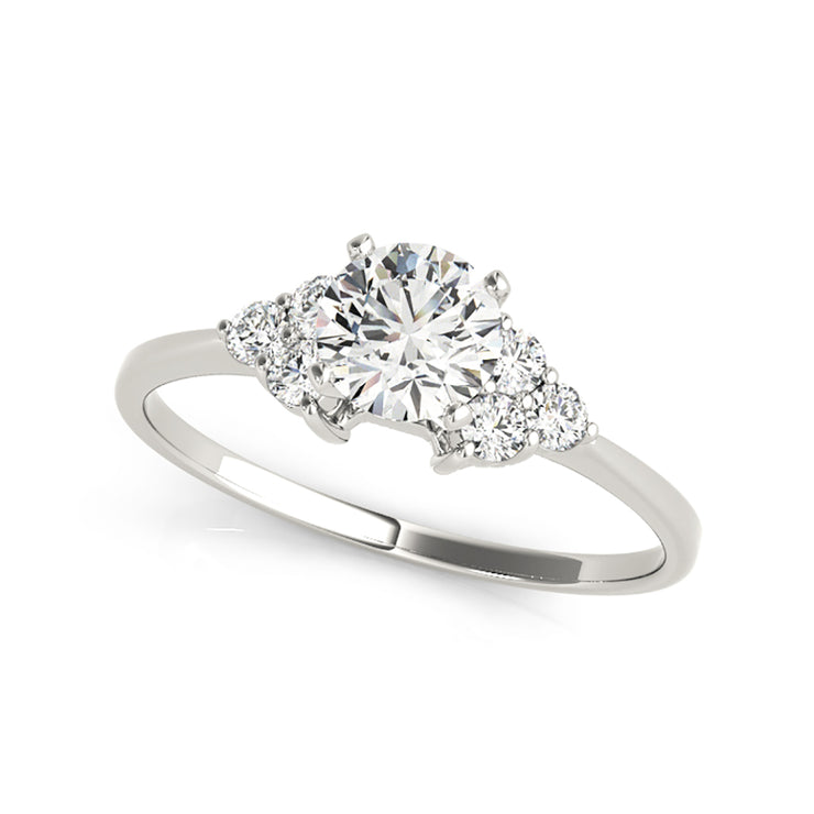 Solitaire Round Brilliant Cut Trinity Shank Diamond Engagement ring(  0.68 CTW)