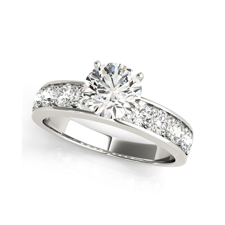 14K White Gold 1.50 Ct. Tw. Solitaire Channel Set Diamond Engagement Ring (0.70ct center diamond)