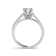 Simple Channel Set Solitaire Round Brilliant Cut Diamond engagement Ring(  0.62 CTW)