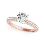 Round Brilliant Cut Diamond with Prong set diamonds Engagement Ring(  1.3 CTW)