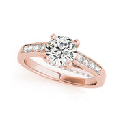 Solitaire Round Brilliant Cut Swirly Gallery Diamond Engagement Ring(  0.84 CTW)