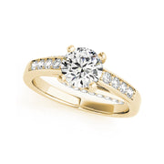 Round Brilliant Cut Diamond With Side Profile Diamonds Engagement Ring(  0.72 CTW)