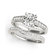 Solitaire Round Brilliant Cut Swirly Gallery Diamond Engagement Ring(  0.84 CTW)