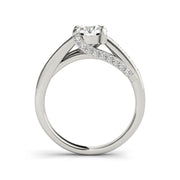 Solitaire Round Brilliant Cut Swirly Gallery Diamond Engagement Ring(  0.84 CTW)