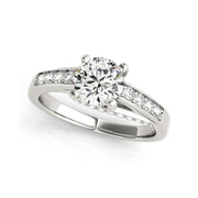 Solitaire Round Brilliant Cut Swirly Gallery Diamond Engagement Ring(  0.84 CTW)