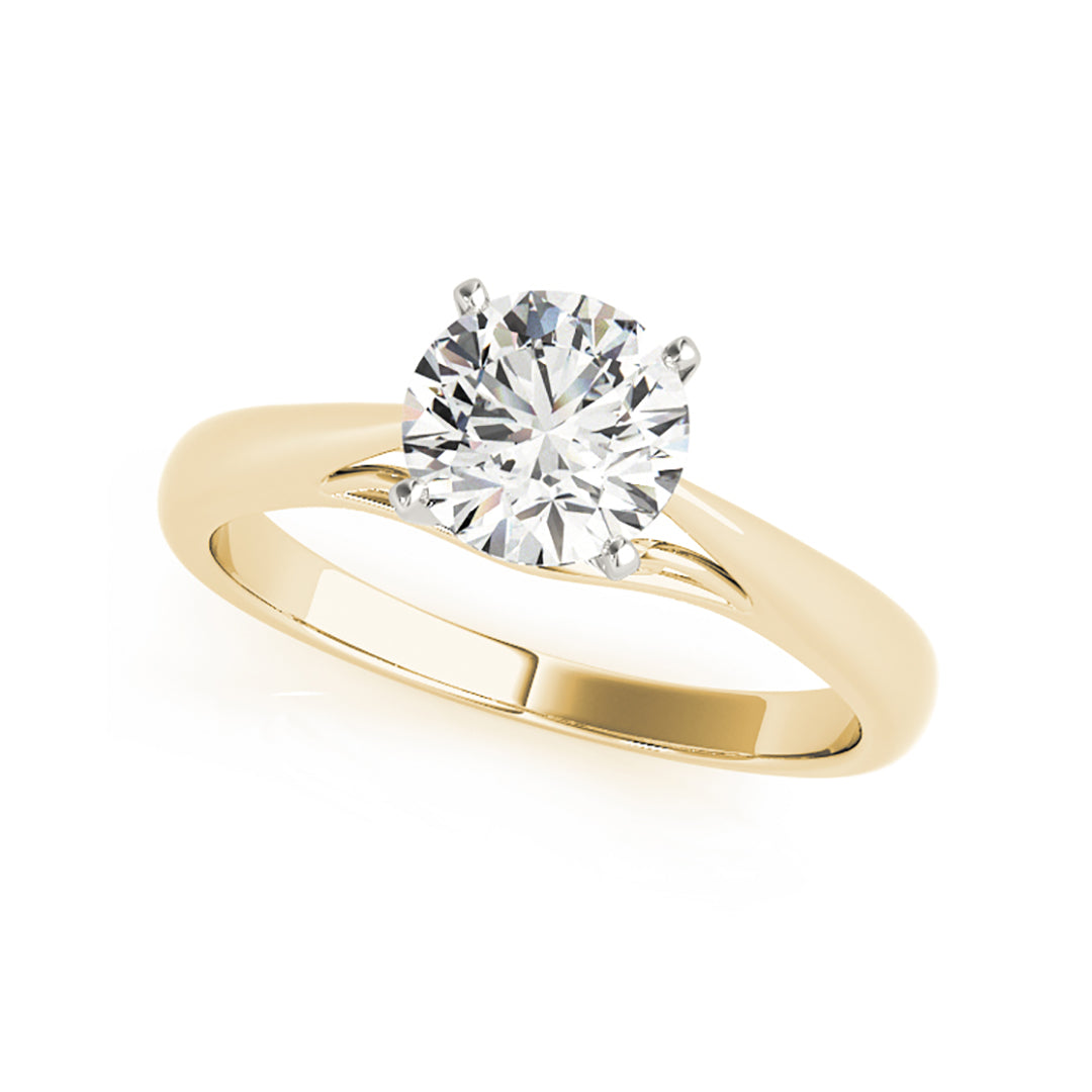 Simple Classic Solitaire Round Brilliant Cut Filigree Diamond Engagement Rinng(  0.5 CTW)