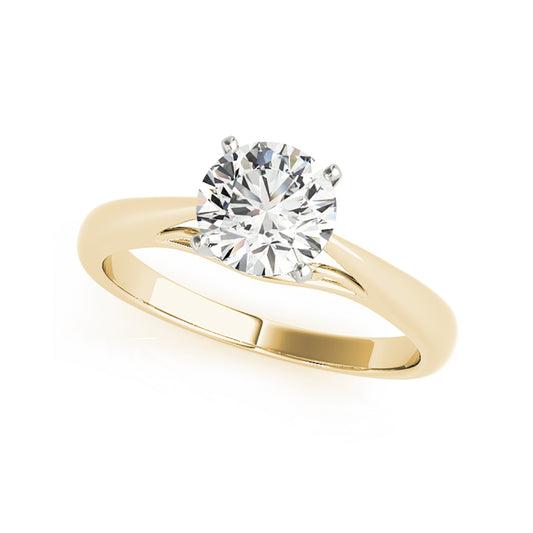 Simple Classic Solitaire Round Brilliant Cut Filigree Diamond Engagement Rinng(  0.5 CTW)