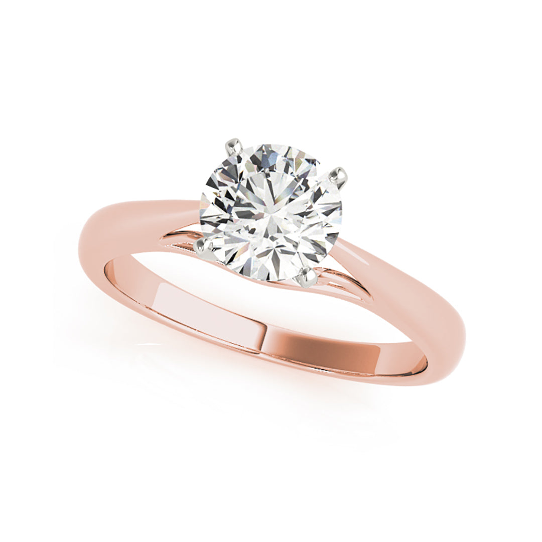 Simple Classic Solitaire Round Brilliant Cut Filigree Diamond Engagement Rinng(  0.5 CTW)