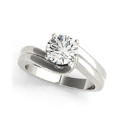 Double Row Bypass Solitaire Round Brilliant Cut Diamond Engagement Ring(  0.5 CTW)