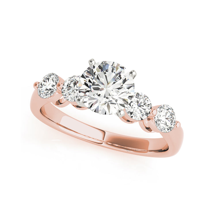 Round Brilliant Cut Single Prong Set Diamond Engagement Ring(  1.1 CTW)
