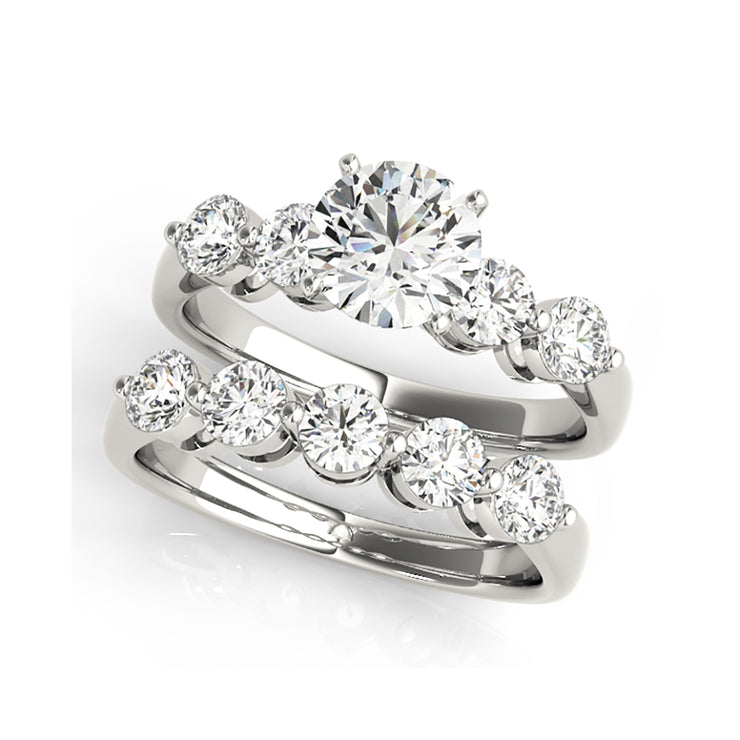 Round Brilliant Cut Single Prong Set Diamond Engagement Ring(  1.1 CTW)
