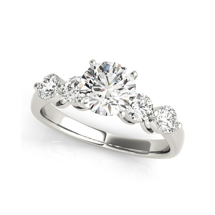Round Brilliant Cut Single Prong Set Diamond Engagement Ring(  1.1 CTW)