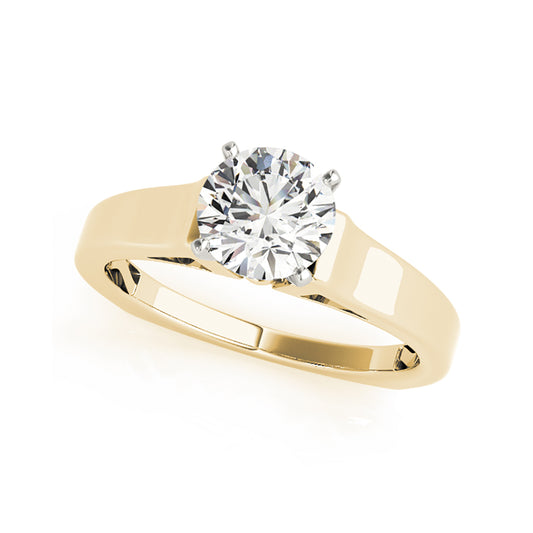 Dazzling Solitaire Round Brilliant Cut Knife Edge Diamond Engagement Ring(  0.5 CTW)