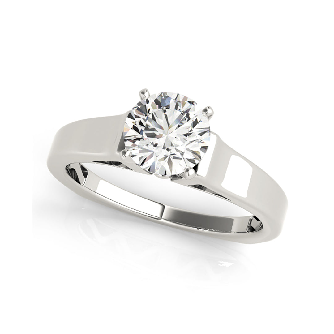 Dazzling Solitaire Round Brilliant Cut Knife Edge Diamond Engagement Ring(  0.5 CTW)