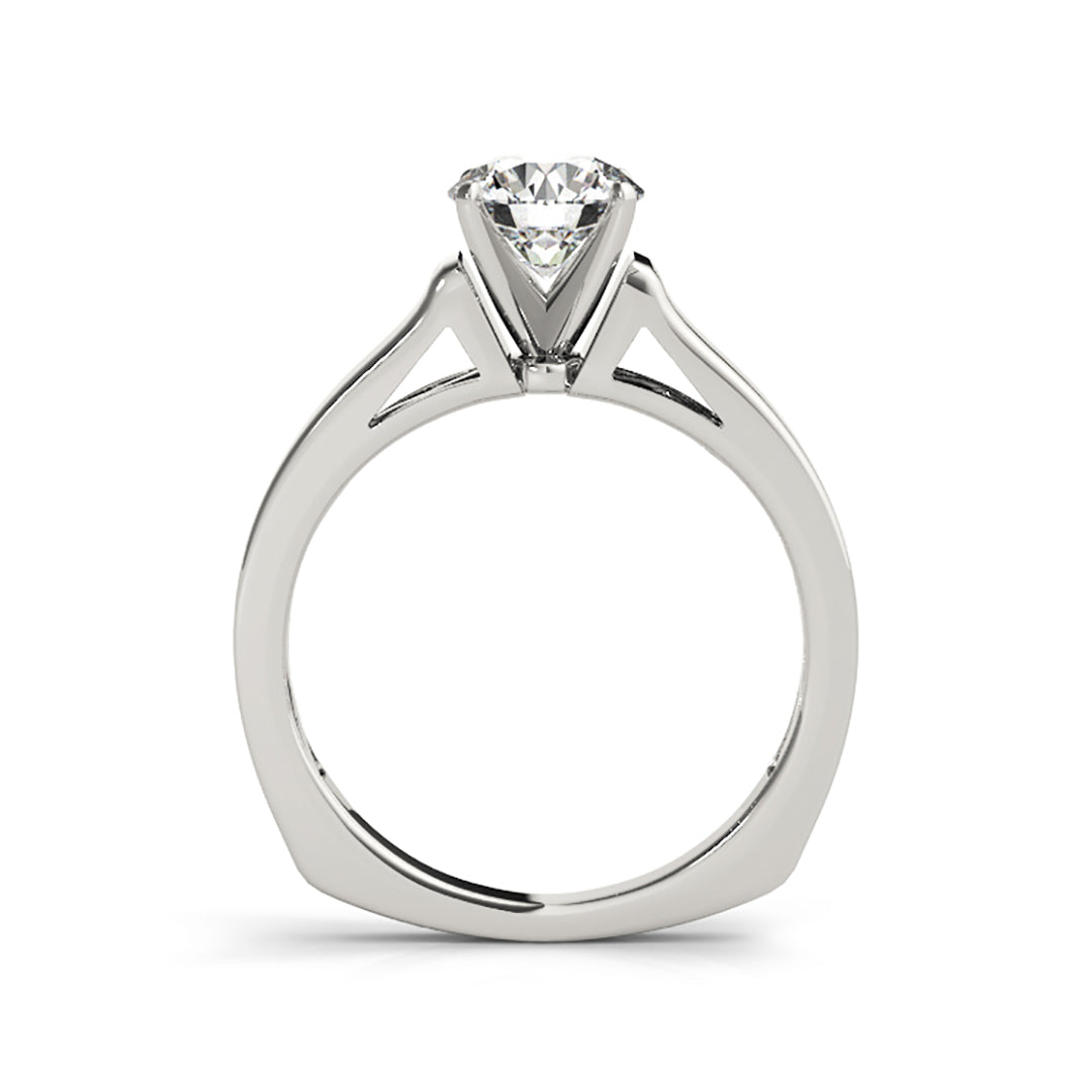 Dazzling Solitaire Round Brilliant Cut Knife Edge Diamond Engagement Ring(  0.5 CTW)
