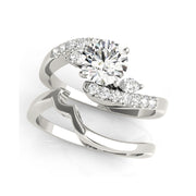 Fancy Bypass Round Brilliant Cut With Marquise Diamond Engagement Ring(  0.96 CTW)