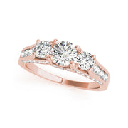 Three-stone Solitaire Round Brilliant Cut Diamond Engagement Ring(  1.36 CTW)