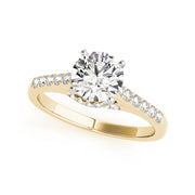Solitaire Round Brilliant Cut Single Row Diamond Shank Engagement Ring(  0.73 CTW)
