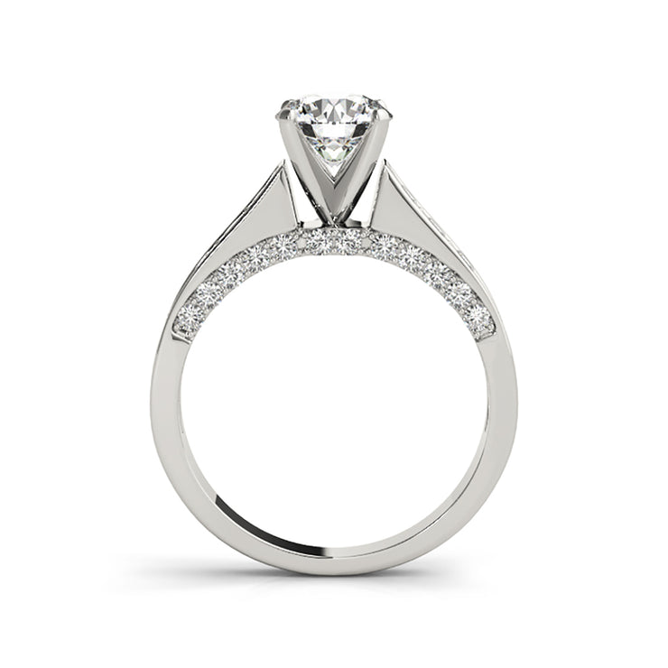 Classic Round Brilliant Cut Diamond Channel Set Diamond Engagement Ring(  0.94 CTW)