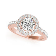 Round Briiliant Halo Diamond Engaement Ring(  0.74 CTW)