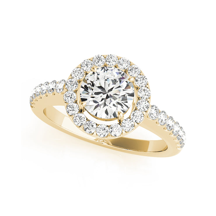 Round Briiliant Halo Diamond Engaement Ring(  0.74 CTW)