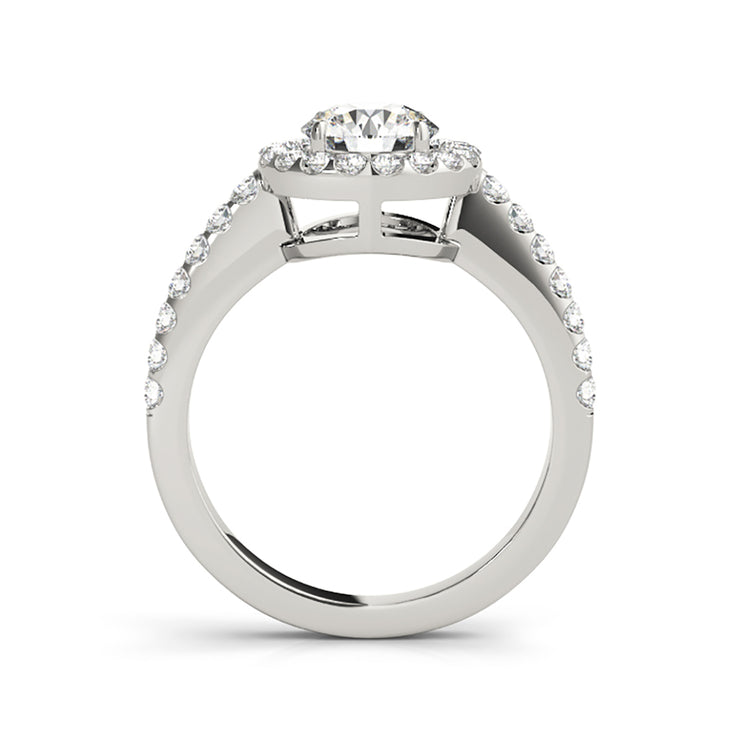 Round Briiliant Halo Diamond Engaement Ring(  0.74 CTW)