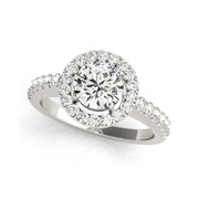 Round Briiliant Halo Diamond Engaement Ring(  0.74 CTW)
