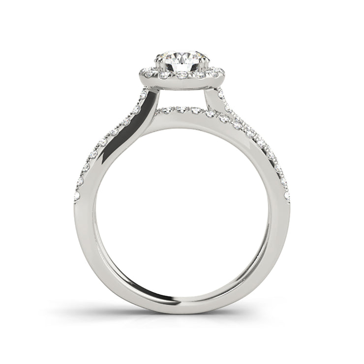 Round Brilliant Cut With Split Shank Engagement Ring(  0.98 CTW)