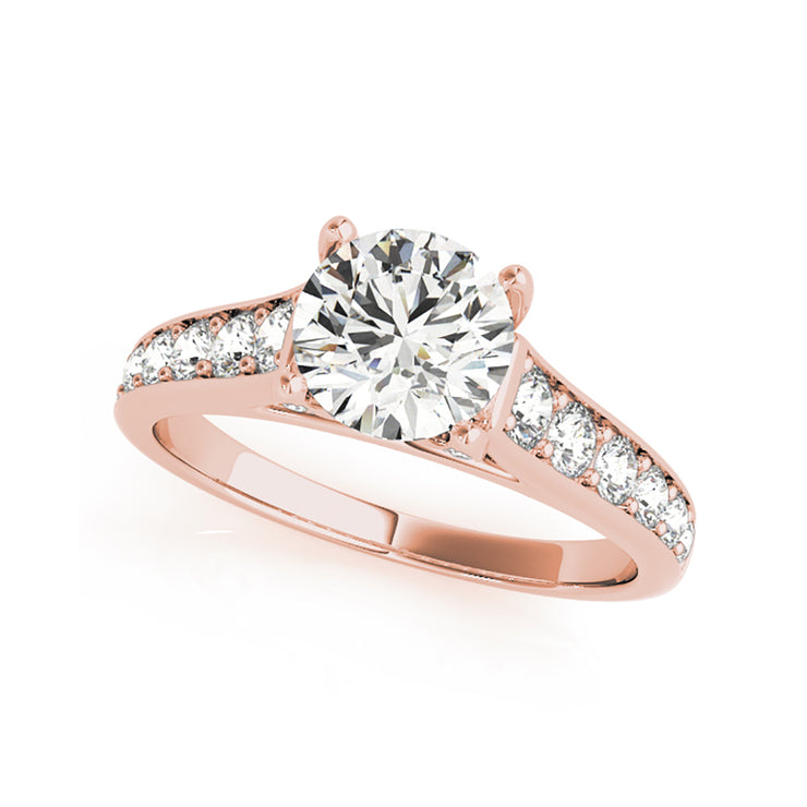 Tapered Round Brilliant Cut Diamond Engagement Ring(  0.78 CTW)