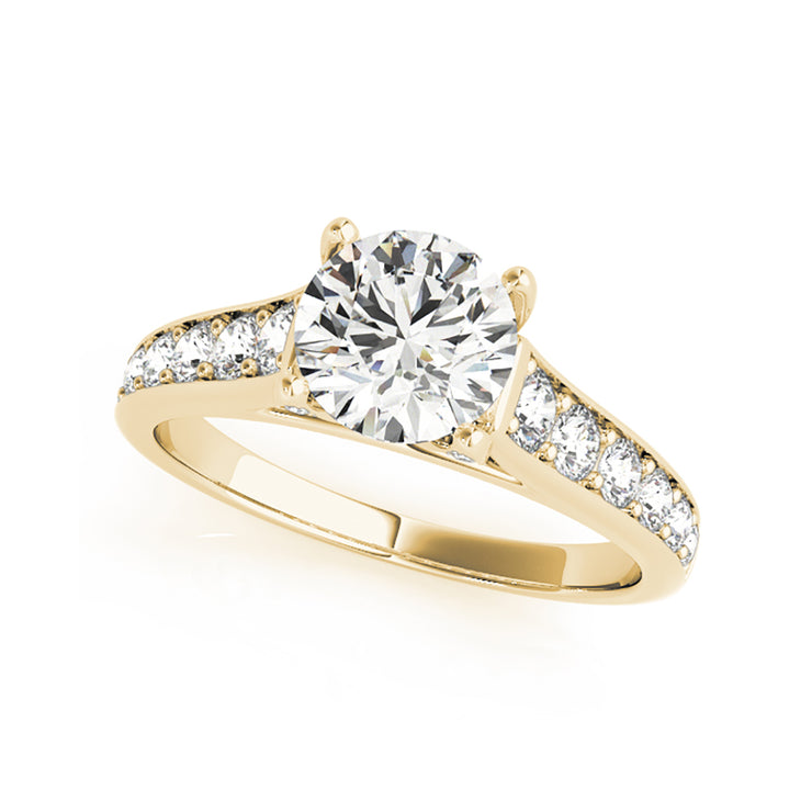 Tapered Round Brilliant Cut Diamond Engagement Ring(  0.78 CTW)