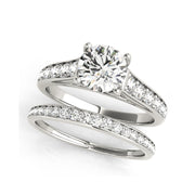 Tapered Round Brilliant Cut Diamond Engagement Ring(  0.78 CTW)
