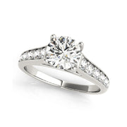 Tapered Round Brilliant Cut Diamond Engagement Ring(  0.78 CTW)