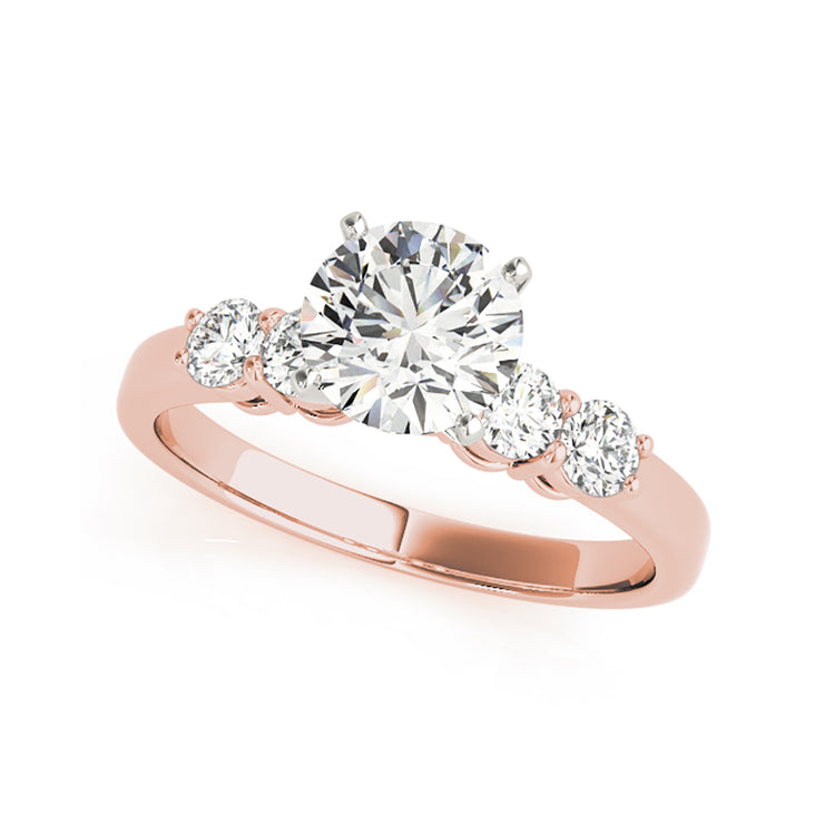 5-stone Solitiare Side-Diamond Engagement Ring(  2.1 CTW)