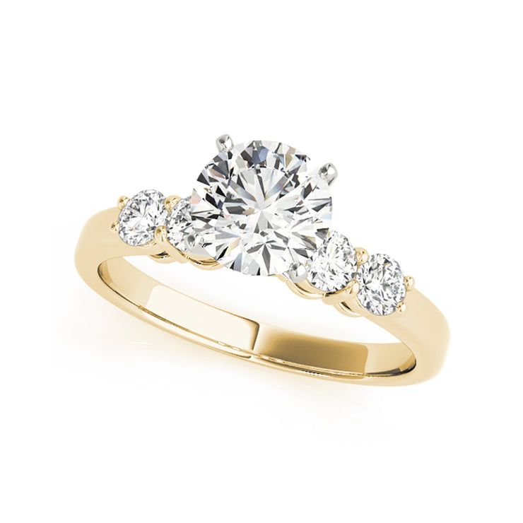 5-stone Solitiare Side-Diamond Engagement Ring(  2.1 CTW)
