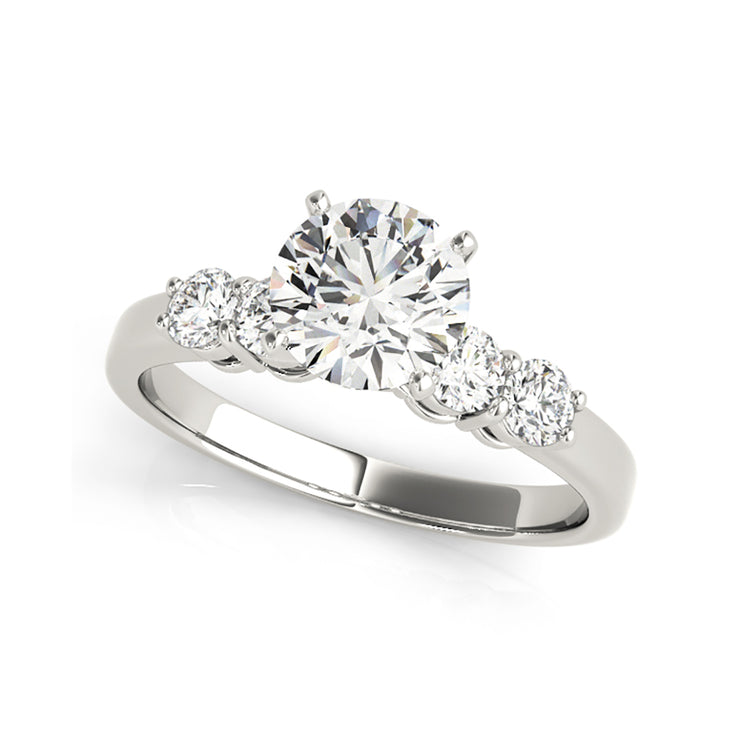 5-stone Solitiare Side-Diamond Engagement Ring(  2.1 CTW)