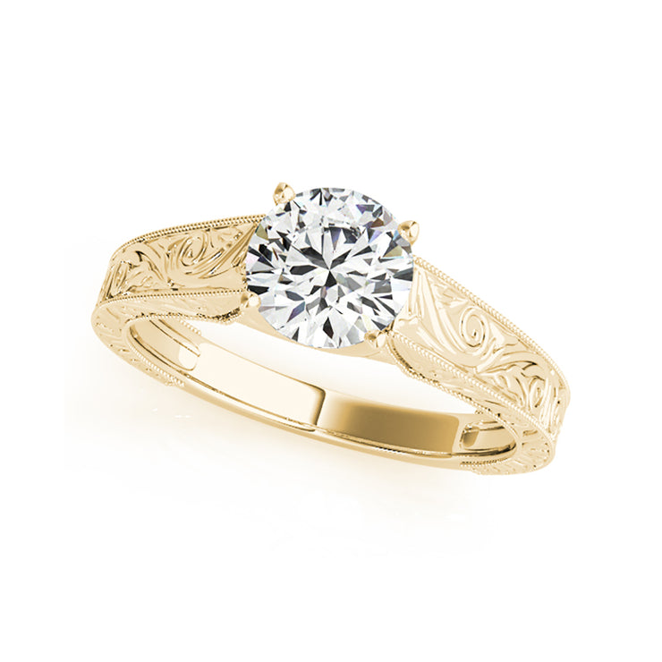 Vintage Round Brilliant Cut Solitaire Diamond Engagement Ring(  0.5 CTW)