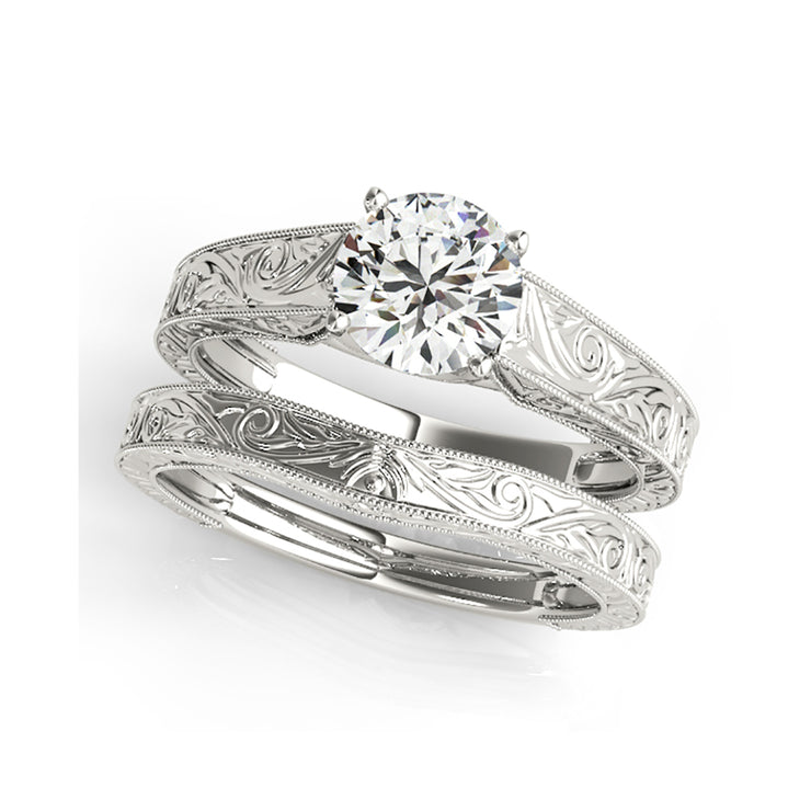 Vintage Round Brilliant Cut Solitaire Diamond Engagement Ring(  0.5 CTW)
