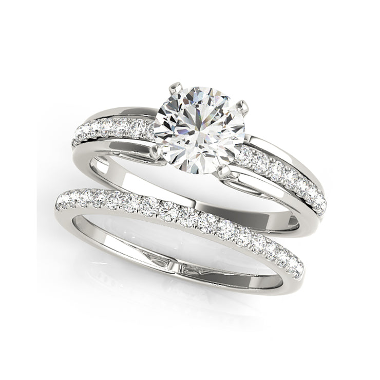 Timeless Solitaire Channel Set Diamond Band Engagement Ring(  0.62 CTW)
