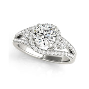 Dazzling Bypass Solitaire Diamond Band Engagement Ring(  1.24 CTW)