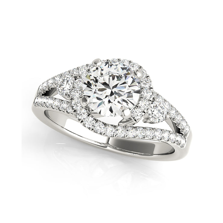 Dazzling Bypass Solitaire Diamond Band Engagement Ring(  1.24 CTW)