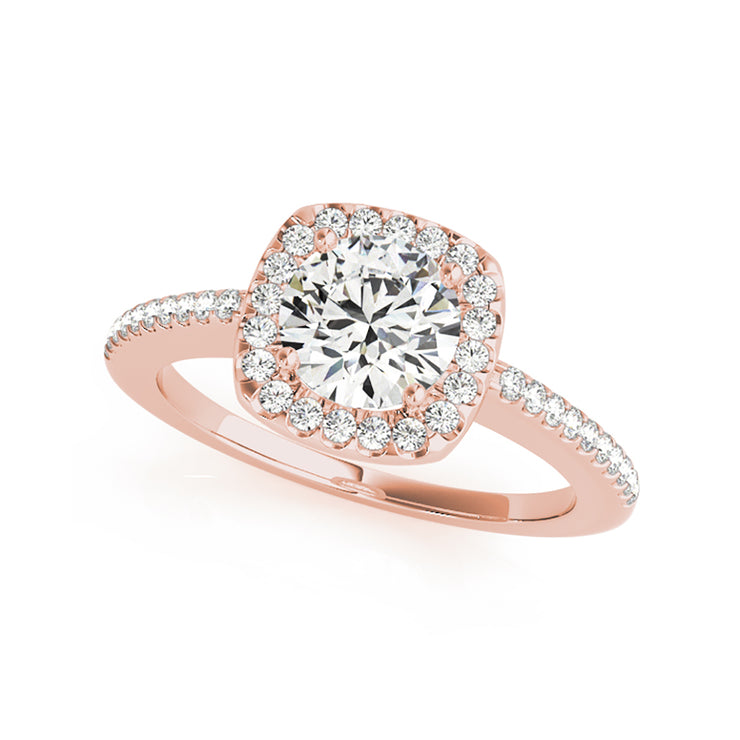 Luminous Round Brilliant Cut Cushion Halo Diamond Engagement Ring(  0.7 CTW)