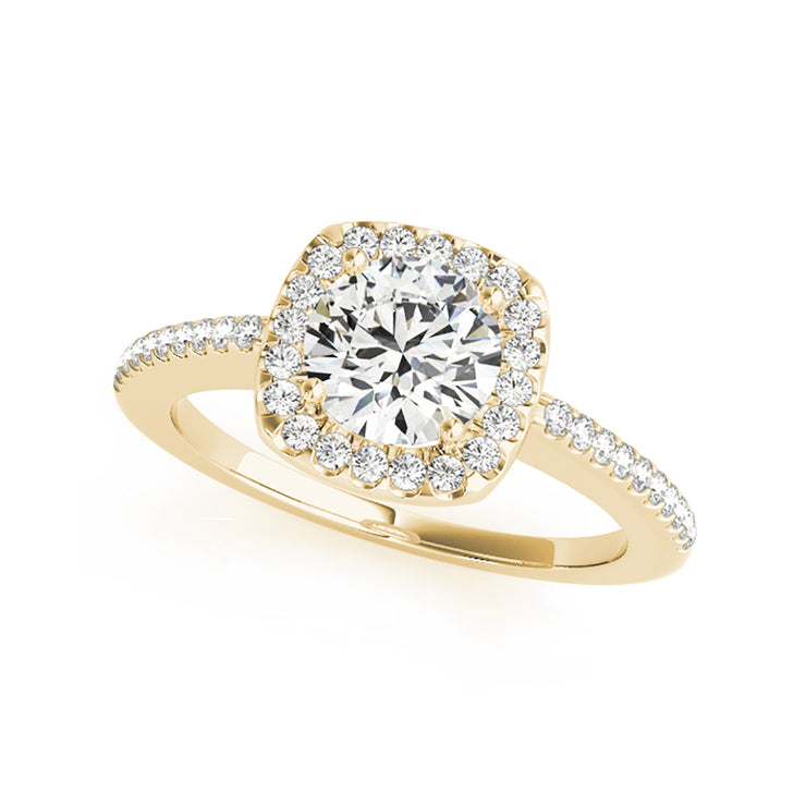 Luminous Round Brilliant Cut Cushion Halo Diamond Engagement Ring(  0.7 CTW)