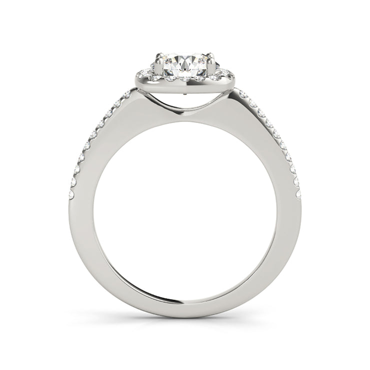 Luminous Round Brilliant Cut Cushion Halo Diamond Engagement Ring(  0.7 CTW)
