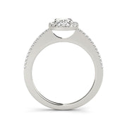 Unique Oval Shape Halo Diamond Engagement Ring(  0.7 CTW)