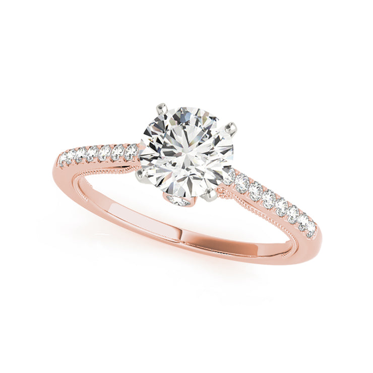Four Prong Solitaire Round Brilliant Cut Diamond Engagement Ring(  0.83 CTW)