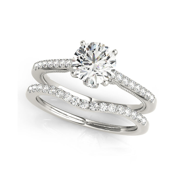 Four Prong Solitaire Round Brilliant Cut Diamond Engagement Ring(  0.83 CTW)