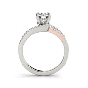 2-Tone Solitaire Split Shank Diamond Engagement Ring(  0.81 CTW)